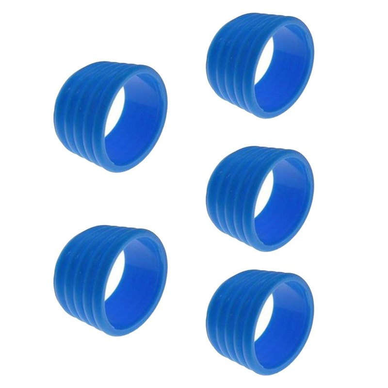 Slybar 5Pcs Tennis Racket Handle Rubber Ring Stretchy Tennis Racquet Band Overgrips, Yellow/Red/Bllue/Pink/Black, Blue