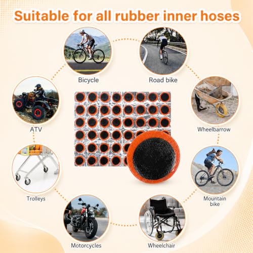 96 Pcs Bicycle & Motorcycle Tire Patches Rubber Repair Kit