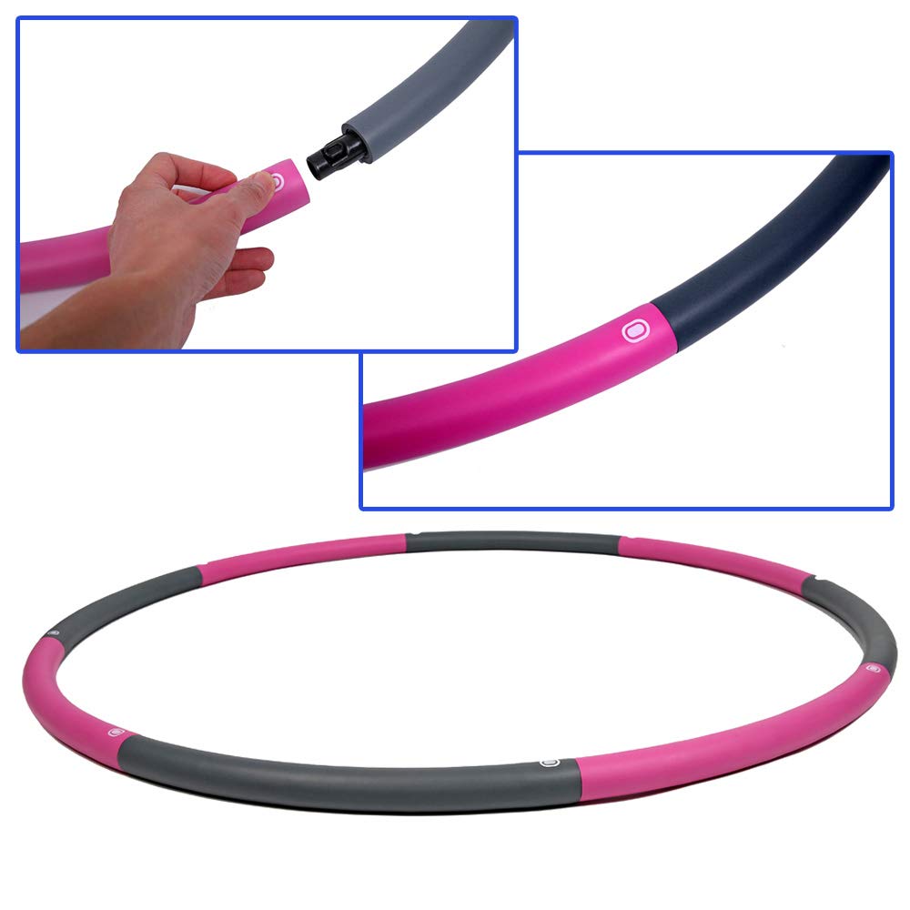Joofang 5lb Exercise Hoops for Adults, 8 Detachable Sections for Weight Loss, Soft Fitness Hoop Fat Burning, 40in Large Weigthed Hoola Hoop with No Wavy Ridges, Home Gym Core Workout