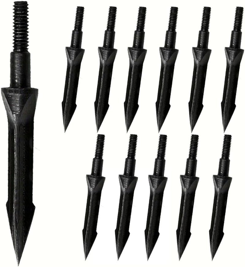 Archery Broadheads - Solid Screw-In Traditional Hunting Arrow Heads | 100/125/150 Grain, Pack of 6/12