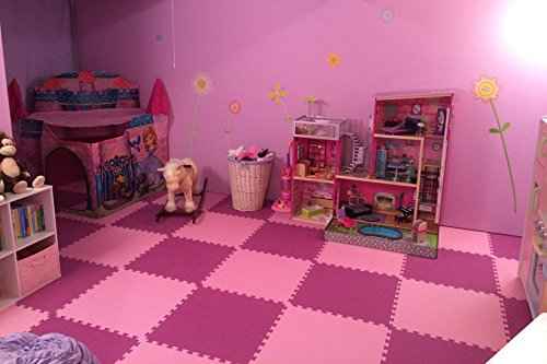 IncStores Premium Interlocking Foam Tiles (Lime Green, 12 Tiles) - Ideal for p90x, Insanity, Pilates, Yoga, Other Aerobic/Cardio Work Outs, and Kids playrooms