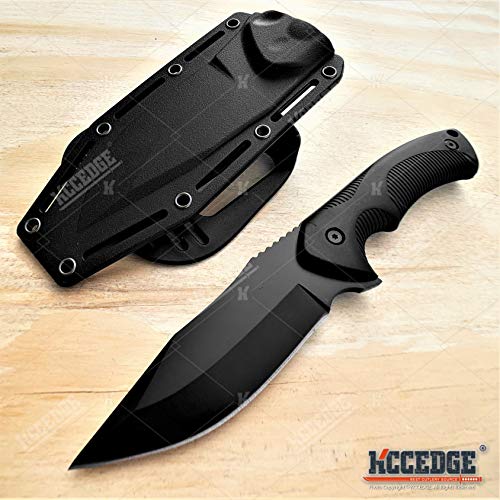 Tactical Knife Hunting Knife Survival Knife 9" Full Tang Fixed Blade Knives Camping Accessories Camping Gear Survival Kit Survival Gear And Equipment Tactical Gear 80213 (Black)