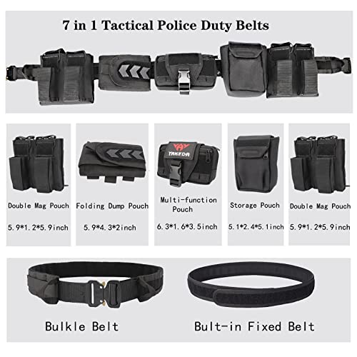 YAKEDA Tactical Battle Belt, Quick Release 1.75 inch Duty Belts Law Enforcement Airsoft Utility Belt with Accessories Pouches (CP)