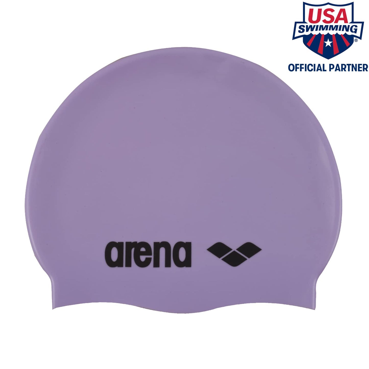 Arena Classic Unisex Soft Silicone Swim Cap for Women and Men, Intensive Training and Racing Comfortable Non-Slip Long Hair Swimming Hat, Parma/Black