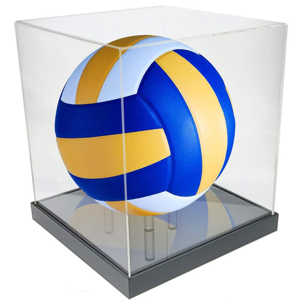 OnDisplay Deluxe UV-Protected Soccer Ball/Volleyball Display Case - Black Base - Luxe Handmade Acrylic Design