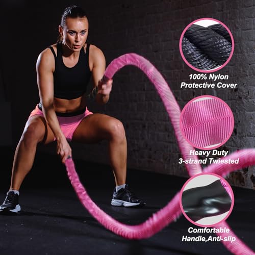 Battle Rope Battle Ropes for Exercise Workout Rope Exercise Rope Battle Ropes for Home Gym Heavy Ropes for Exercise Training Ropes for Working Out Weighted Workout Rope Exercise Workout Equipment