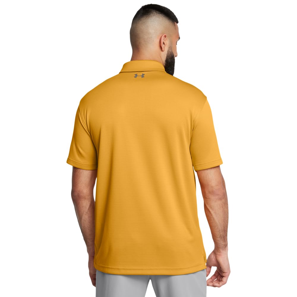 Under Armour Men's Tech Golf Polo, (711) Golden Yellow / / Pitch Gray, Large Tall