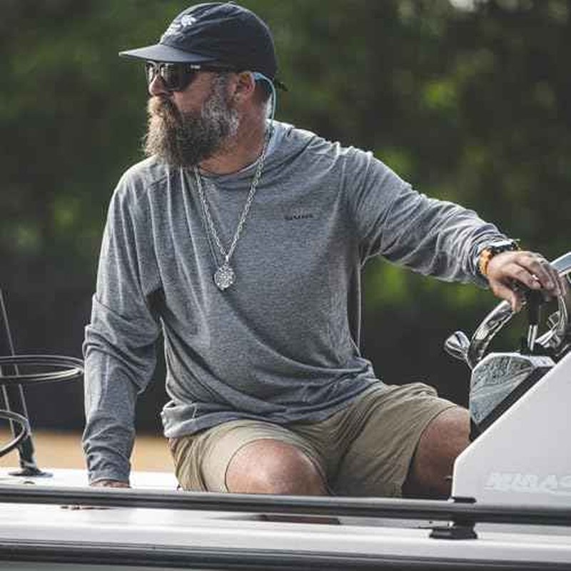 Simms Men's BugStopper Hoody - Insect Shield Technology With UPF 30 Fabric - Quick Dry Bug Repellent Fishing Shirt for Warm Weather Outdoor Activities (Bay Leaf Heather, X-Large)
