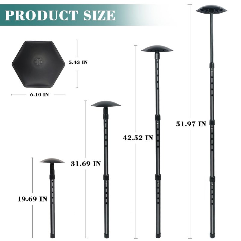 LOVACE Golf Travel Bag Support Pole – Height Adjustable Club Protector, Golf Travel Cover Support System (Black)