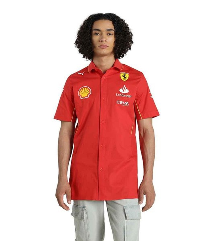 PUMA Scuderia Ferrari Men's 2024 Team Shirt Burnt Red - Size: Small