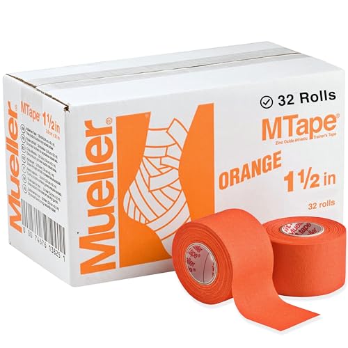 MUELLER Sports Medicine MTape Rolls Team Pack, Quality Athletic Tape, Easy to Tear for Fast & Effective Taping, 1.5" x 10 Yards Per Roll, 32 Rolls