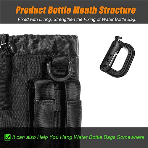 Upgraded Tactical Drawstring Molle Water Bottle Holder Tactical Pouches (NEW-2P Water Pouch)