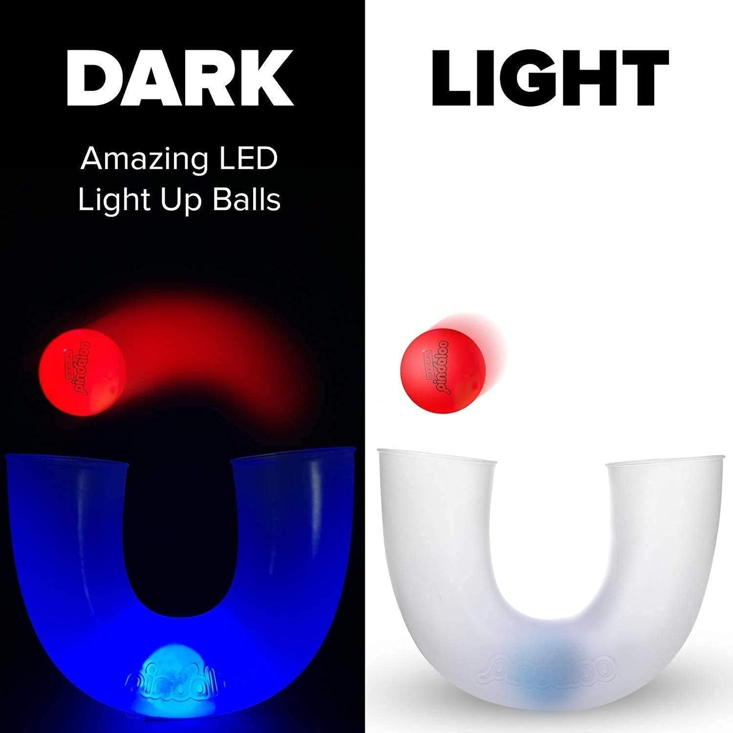 Pindaloo Original LED Light Neon Skill Game - Develop Motor Skills | 2 Balls Included, Indoor & Outdoor Fun