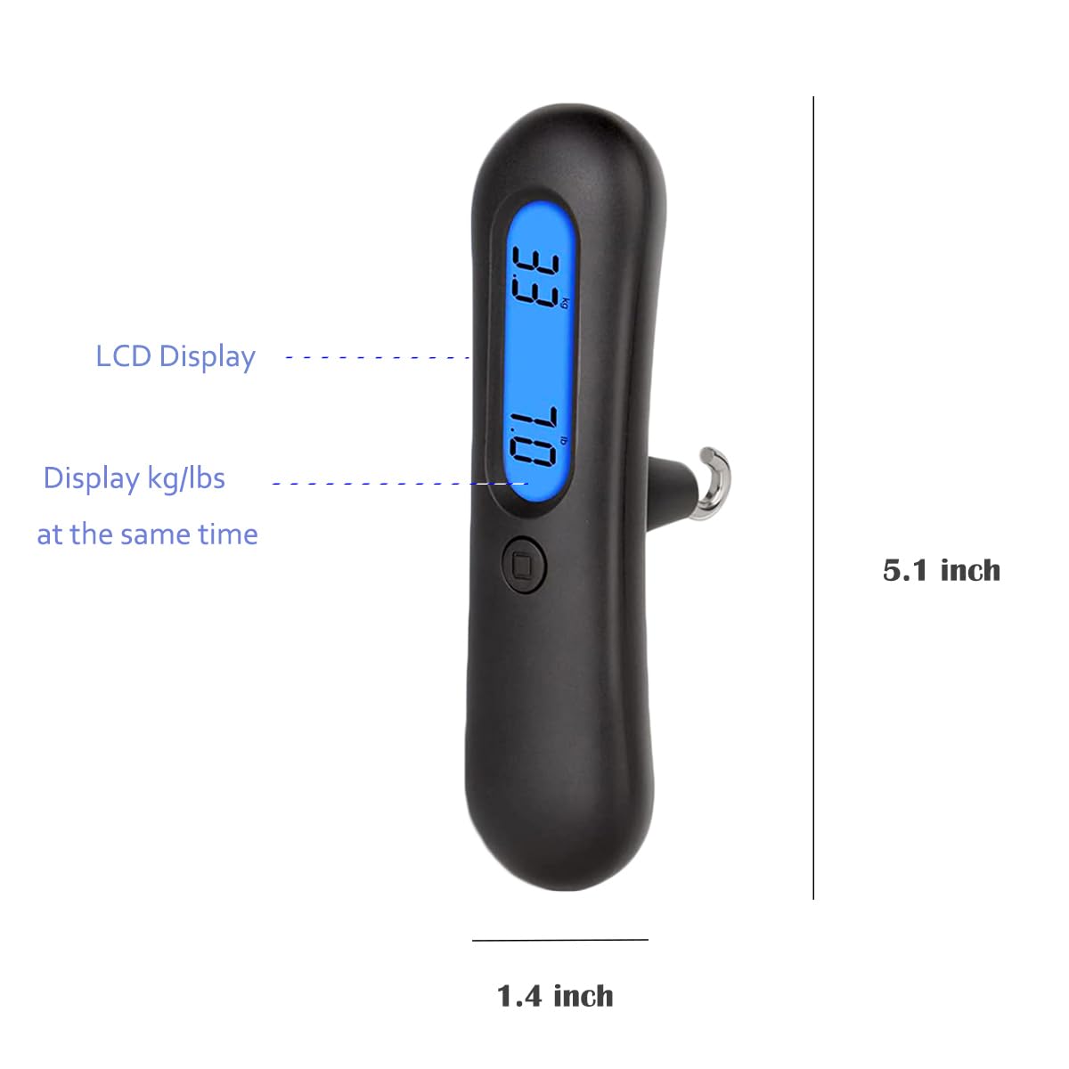 NATUMER Archery Bow Scale 110 lbs/ 50kg Hanging Handheld Scale Multifunctional Digital Tune Scale Peak Weight/Hold Weight with Clear LCD Display for Recurve/Compound Bow (Upgraded Black)