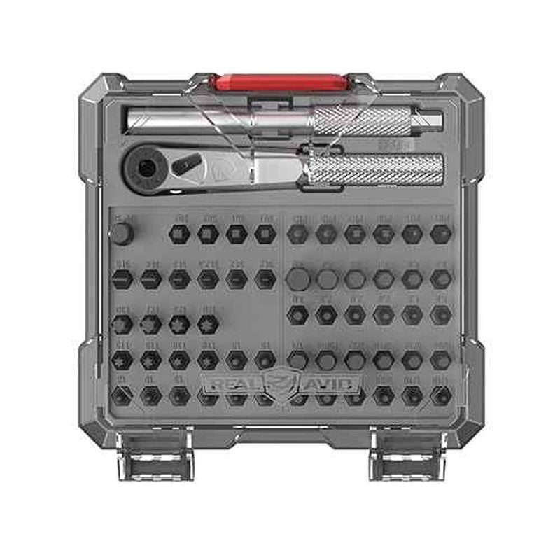 Real Avid X3 Precision Screwdriver Set with 1/4 Ratchet Wrench Bit Driver & Bit Extension - Tool Kit Includes Torx, Hex, Phillips, Flat & Square Bits (56 Piece)