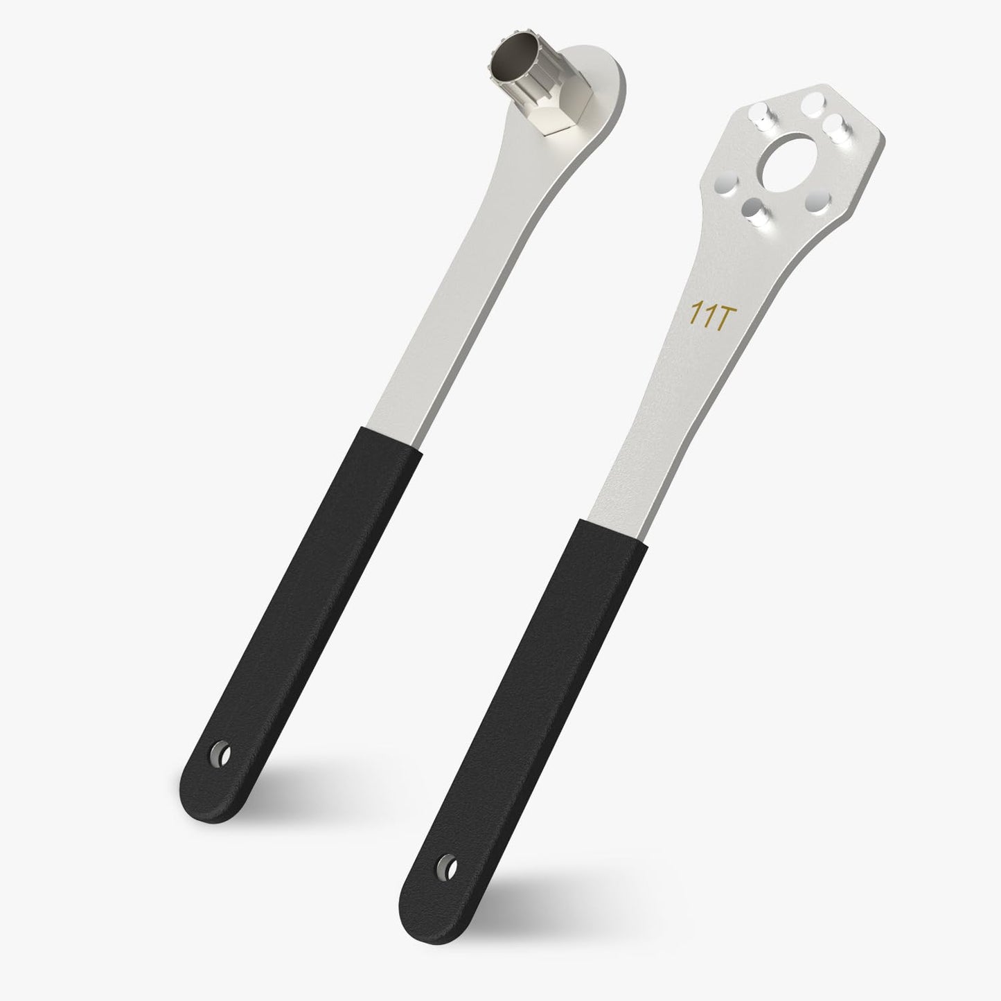 HUBAKO Cassette Removal Tool Sets, Cassette Wrench & Lock Ring Tool for 10T/11T Sprocket Cassette Install Removal, Bearing Steel + Ni-Cr Plating Cassette Wrench Tool with Rubber Grip for MTB Road Bike
