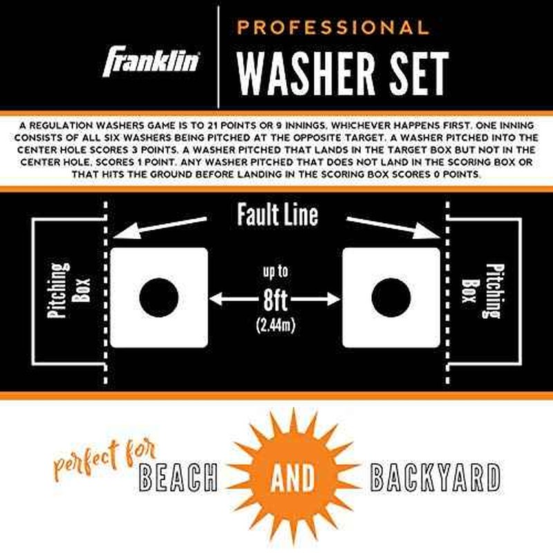 Franklin Sports Washer Toss Game Set - Outdoor Washers Set with Targets + Washers - Perfect for Lawn, Beach + More - Classic Outside + Tailgate Game