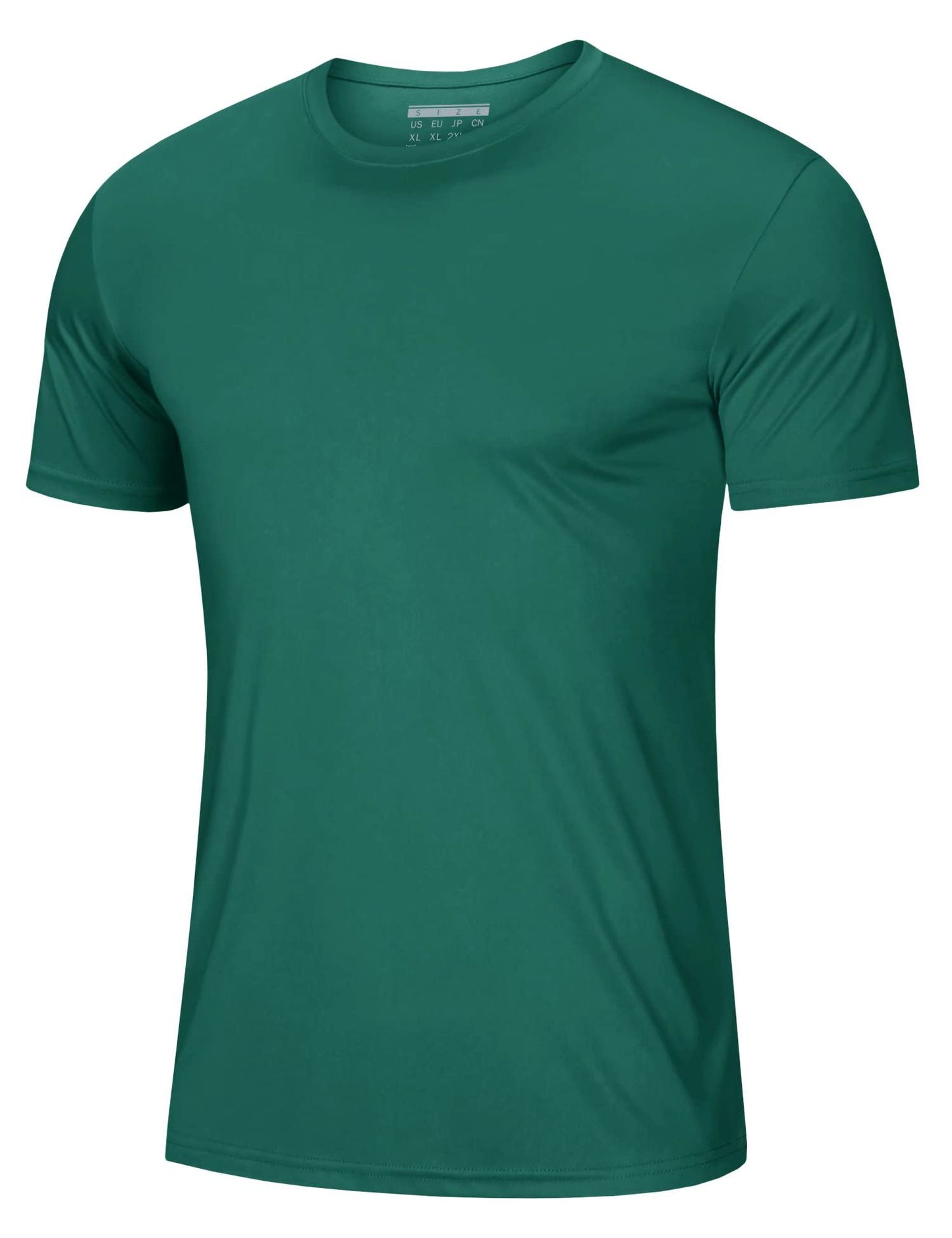 Mens Short Sleeve Shirts Lightweight T-Shirt Sun Protection Rash Guards Shirts Gym Shirts Base Layer Running Shirts Active Shirts Emerald Green