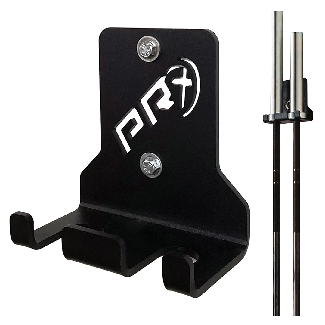PRx Performance Wall-Mounted Barbell Storage Rack - Space-Saving 2-Bar Holder for Home & Commercial Gym, American-Made, Durable Fitness Equipment, Ideal for Workout and Garage Gym Accessory, Black