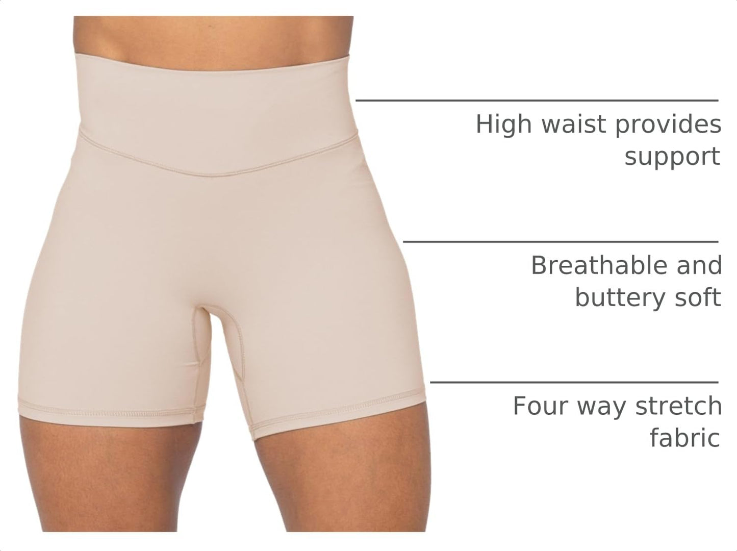 Sunzel Women's No Front Seam High Waisted Biker Shorts for Yoga Workout