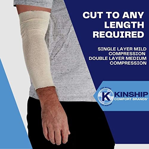 KinGrip Tubular Elastic Support Bandages by Kinship Comfort Brands Tubular Bandage Protects Fragile Skin Latex-Free Wound Care for Edema and Lymphedema Support | Made in USA | Size G 4.75¡±x10 MTR