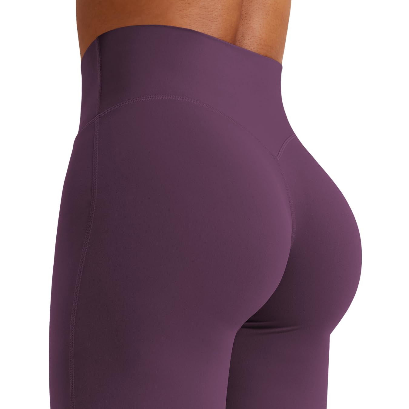 YEOREO Workout Leggings Womens No Front Seam Straight Leggings 35" High Waist Buttery Eddiy Gym Yoga Pants Black Berry Purple S
