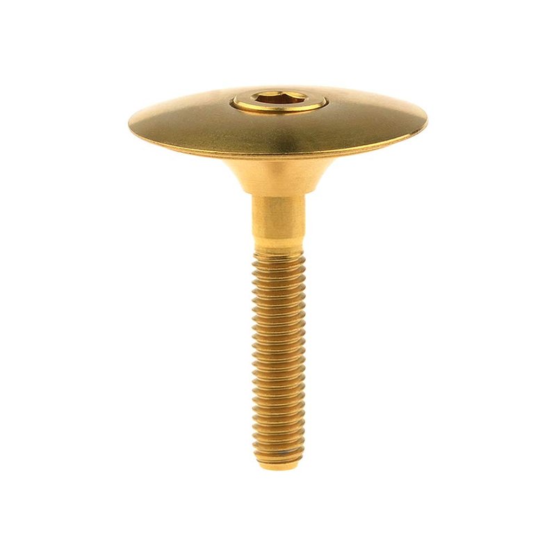 Wanyifa Ti Titanium Headset Stem Top Cap 1-1/8" with Titanium Bolt M6 x 35mm