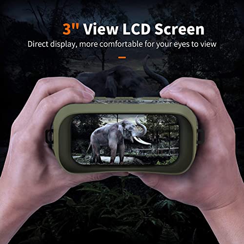 GTHUNDER Digital Night Vision Goggles - Infrared Binoculars with 8X Digital Zoom, 7 IR Modes, 3" TFT Screen, 32GB TF Card, IP56 Water-Resistant, for Wildlife Observation, Hunting, Camping