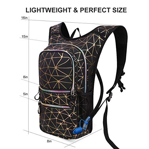 Mothybot Hydration Backpack Pack, Water Backpack 20L Capacities Included 2L Hydration Bladder, Festival Essential - Rave Hydration Pack Hydropack Hydro for Hiking, Running, Biking, Festival Gear