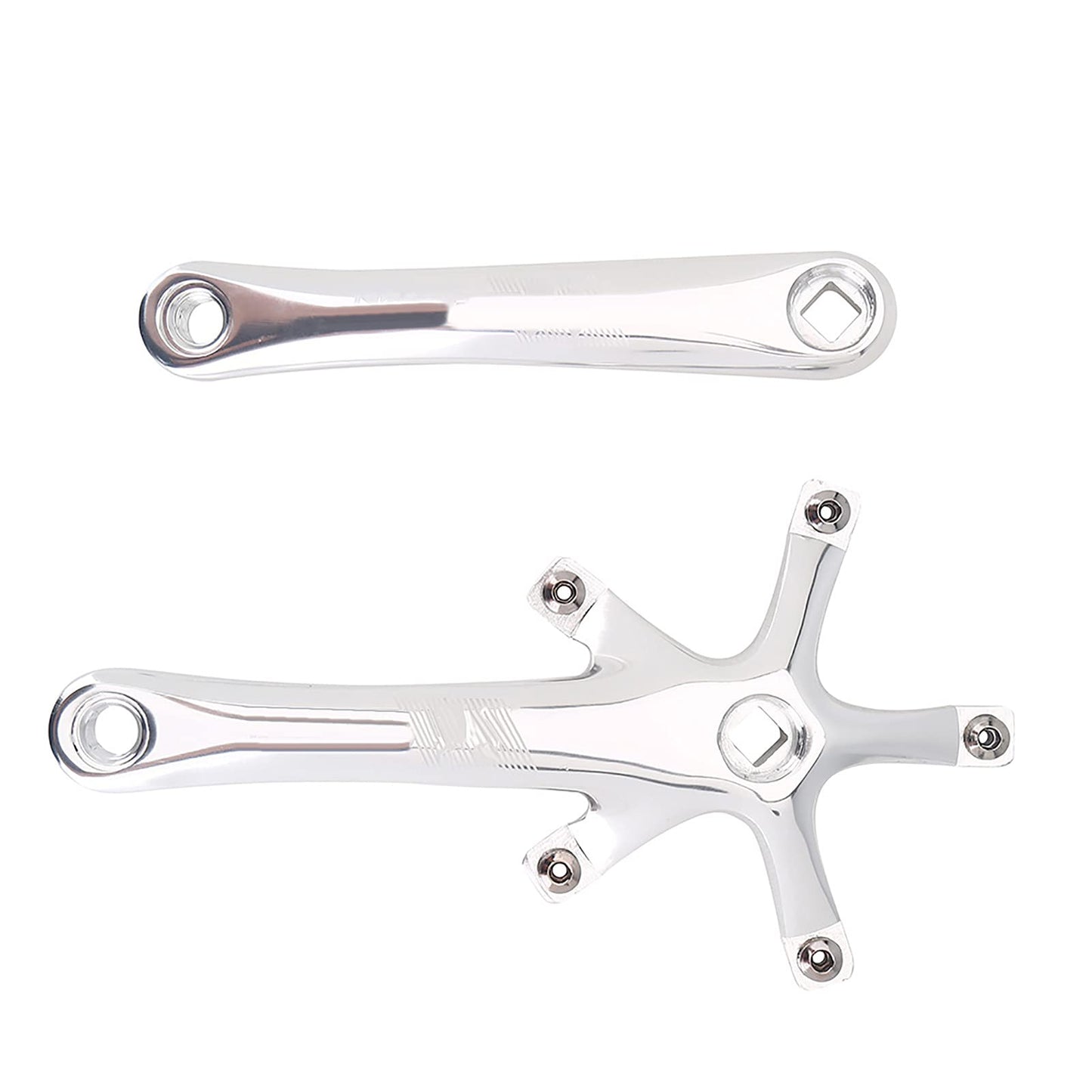 Bike Crankset, Bike Crank Arm Set, Aluminium Alloy Bike Single Speed Crankset, Left and Right Crank Arms Repair Parts for Mountain Bike, Road Bike (1 Pair)