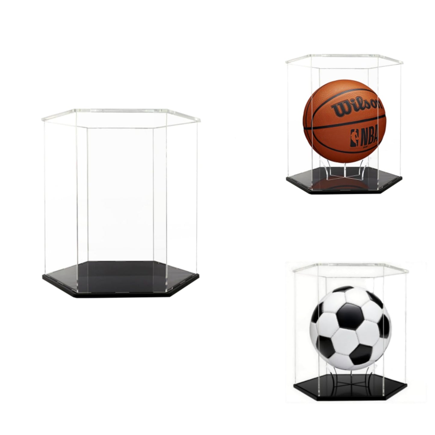 Basketball Display Case,Soccer Ball Display case, Acrylic Basketball Collectible Display Case, Soccer and Volleyball Collection Sports Souvenir Box (13.4 in X 11.8 in X 13.4 in)
