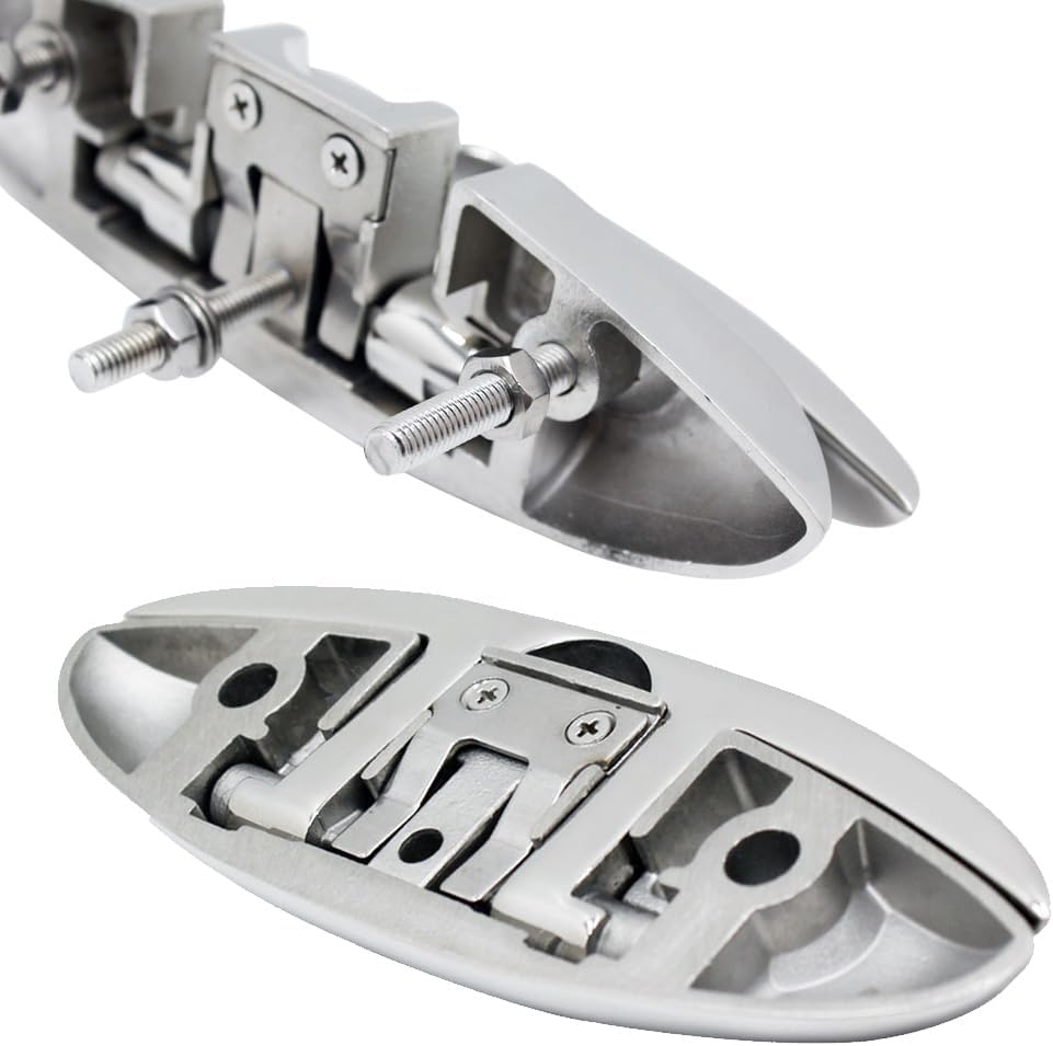 Marine Grade Boat Cleat - 6-Inch 316 Stainless Steel Folding Cleat | Ideal for Kayaks & Docks