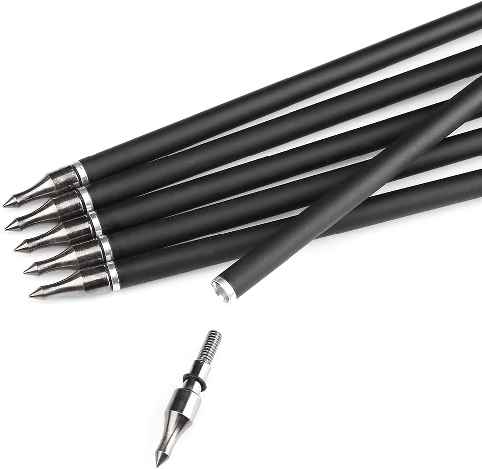 30 Inch Carbon Archery Arrows - 6/12 Pcs Flu Flu Target Practice with 100 Grain Judo Heads | Spine 500