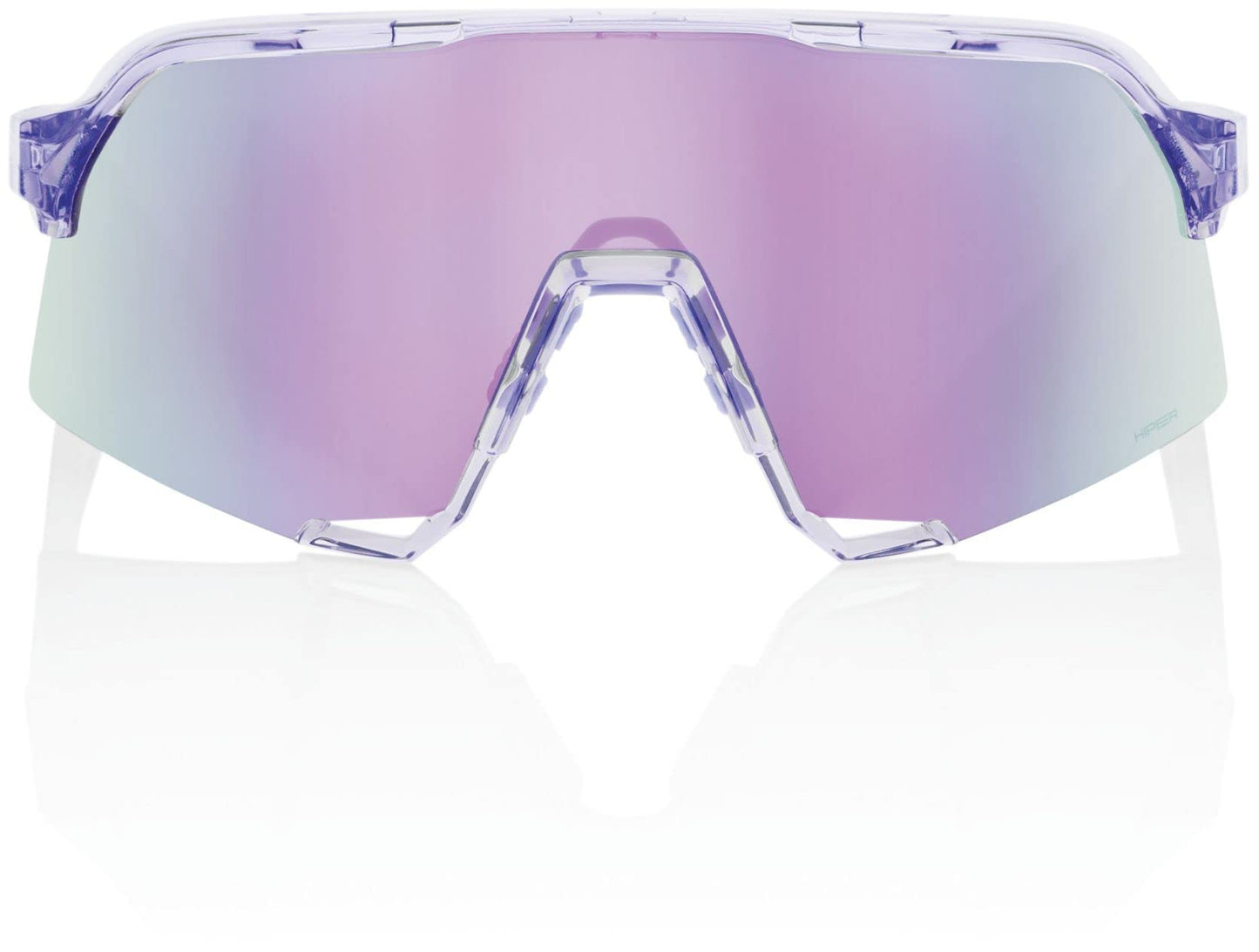 100% S3 Sport Performance Cycling Sunglasses (Polished Translucent Lavender - HiPER Lavender Mirror Lens)