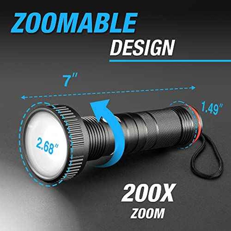 Bell+Howell Taclight Max Deluxe Ultra High-Powered Handheld Flashlight,1,000 Lumens-7,000K Cree LED, 5 Modes Rechargeable Shatter Resistant, Compact Outdoor Camping As Seen On TV - Set of 2