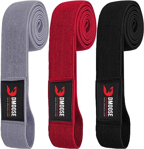 DMoose Fabric Resistance Bands for Working Out, Long Workout Bands, Pull Up, Thick Cloth, Long Resistance Band, Non Slip Long Bands for Working Out (Pack of 3)