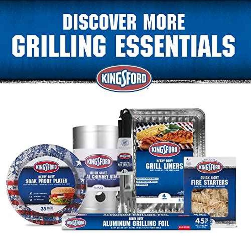 Kingsford Heavy Duty Aluminum Grill Liners | Heavy Duty Grill Liners | Disposable Grilling Liners Prevent Food from Falling Through Grill Grates, 48 Count,Silver