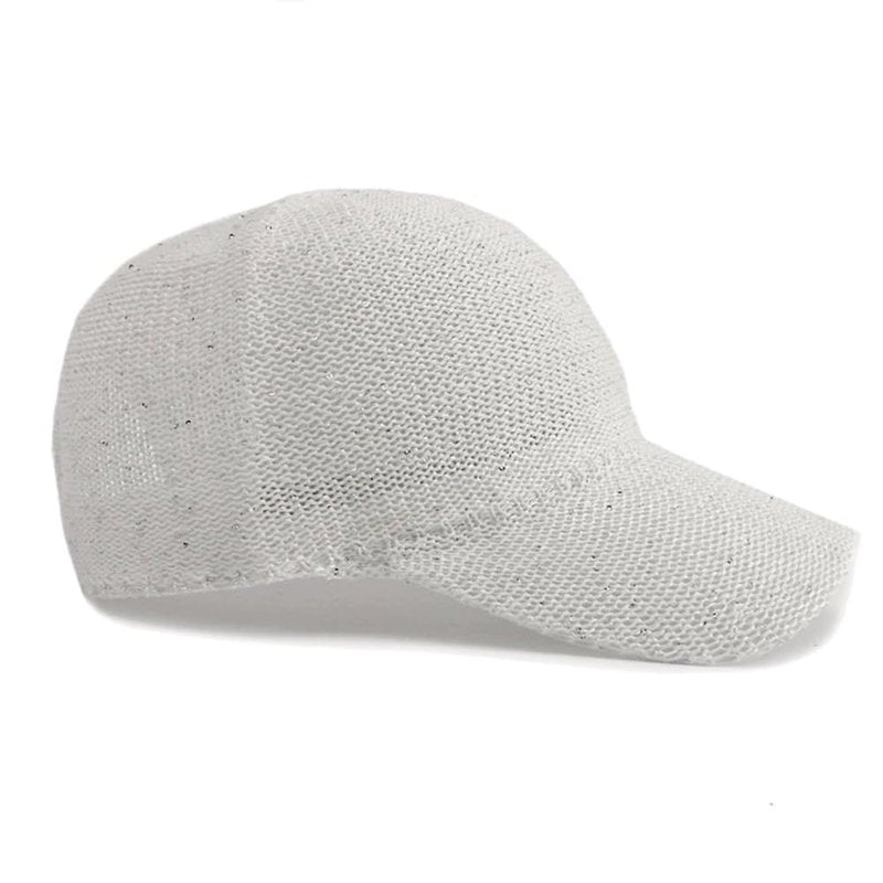 WITHMOONS Breathable Mesh Baseball Cap – Lightweight Sequin Glitter Summer Hat for Women, Adjustable Fit YZM0257 (White)