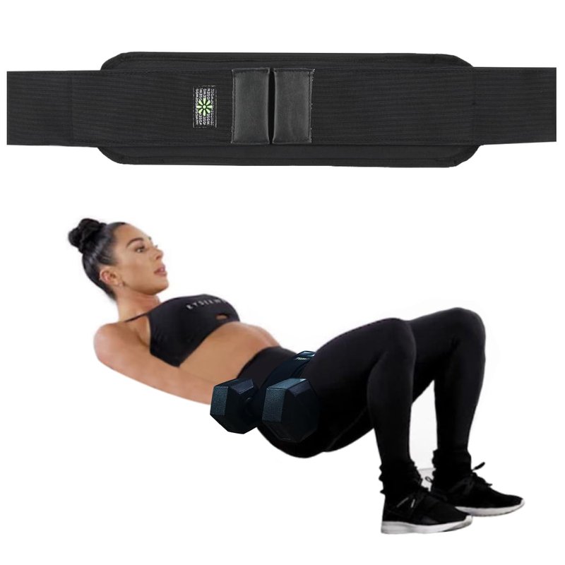 Hip Thrust Belt by SEWD - Use Any Weight to do Lunges, Glute Bridges, Dips and Booty Workouts – Easy to Set Up with Dumbbells for At Home Hip Thrust Use. Reinforced Lightweight Dumbbell Belt for Home Gym