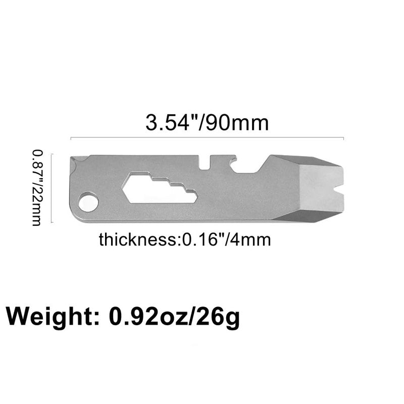 Epichao Titanium Mini EDC Keychain Pry Bar with Bottle Opener Portable Multi Outdoor Emergency Tool