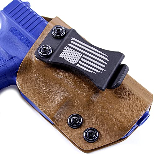 HolsterSmith KYDEX Belt Clip for Holsters & Sheaths – (FOMI Design - w/USA Flag - Distressed) - (Fits 1.50in Belts) - (Inside-The-Waistband/IWB) - (USA Made) - (w/Mounting Hardware) - (1 Pack)