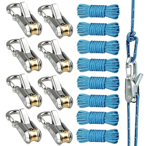 8-Pack Stainless Steel Rope Tensioners & Tensioning Tools for Camping & Boating