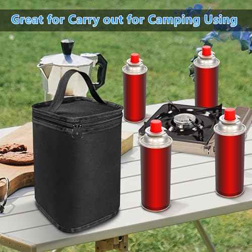 Mini ?Fuel ?Cylinder Storage Bag, Butane Fuel Canister Cover,Gas Tank Protective bag, Easy to Carry, 600D Oxford Fabric Waterproof,Mini Tank Accessories, for Outdoor Camping, Cooking, Travel, Picnic