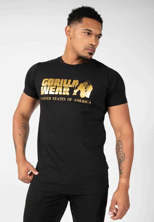 GORILLA WEAR Classic T-Shirt - Black/Gold Black/Gold S