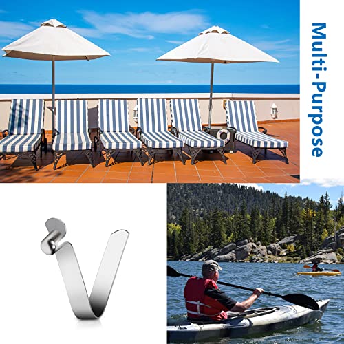 AuRiver 25 PCS Tent Pole Clips Stainless Steel Kayak Paddle Spring Snap Clips Tent Pole Push Button Spring Clips Locking Pin for Camping Kayak Paddle Tent Pole