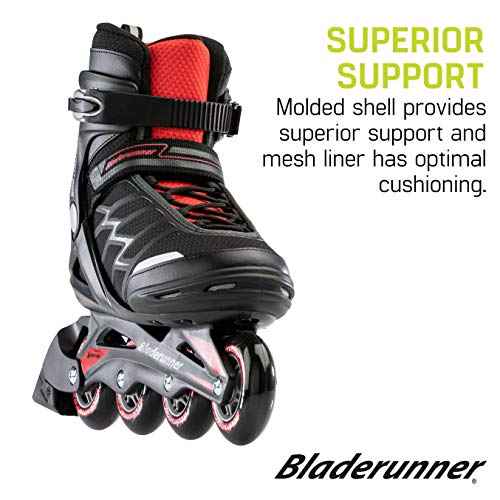 Bladerunner by Rollerblade Advantage Pro XT Men's Adult Fitness Inline Skate, Black and Red, Inline Skates, 11