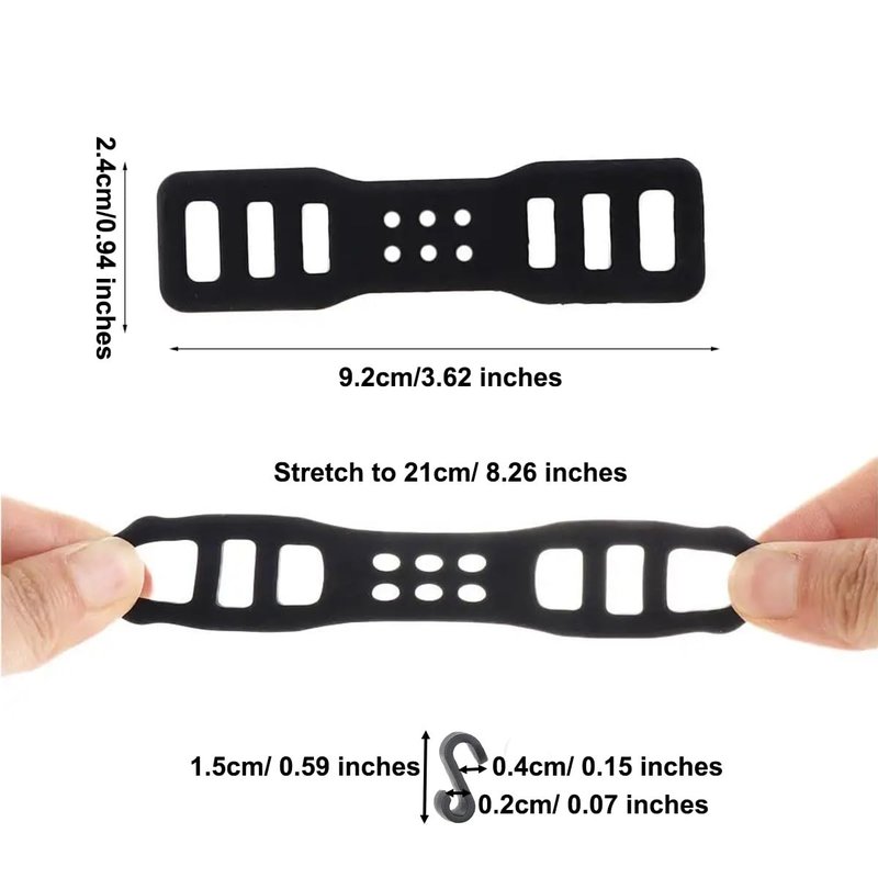 ZAAWUUT 4-Pack Bike Silicone Band,Bicycle Handle Bars Elastic Strap Bandage,Mount Band Holder for Fixing Tail Light,Recorder (4, 3.6 Inch)