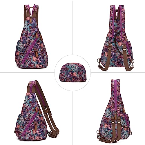 KL928 Canvas Sling Bag - Small Crossbody Backpack Shoulder Casual Daypack Rucksack for Men Women