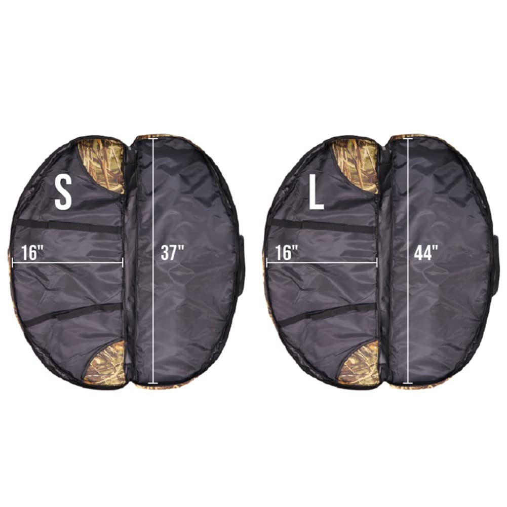 Silfrae Compound Bow Case Soft Bow Padded Case Light-Weight Bow Carry Bag with Arrow Pocket (Treecamo, S)