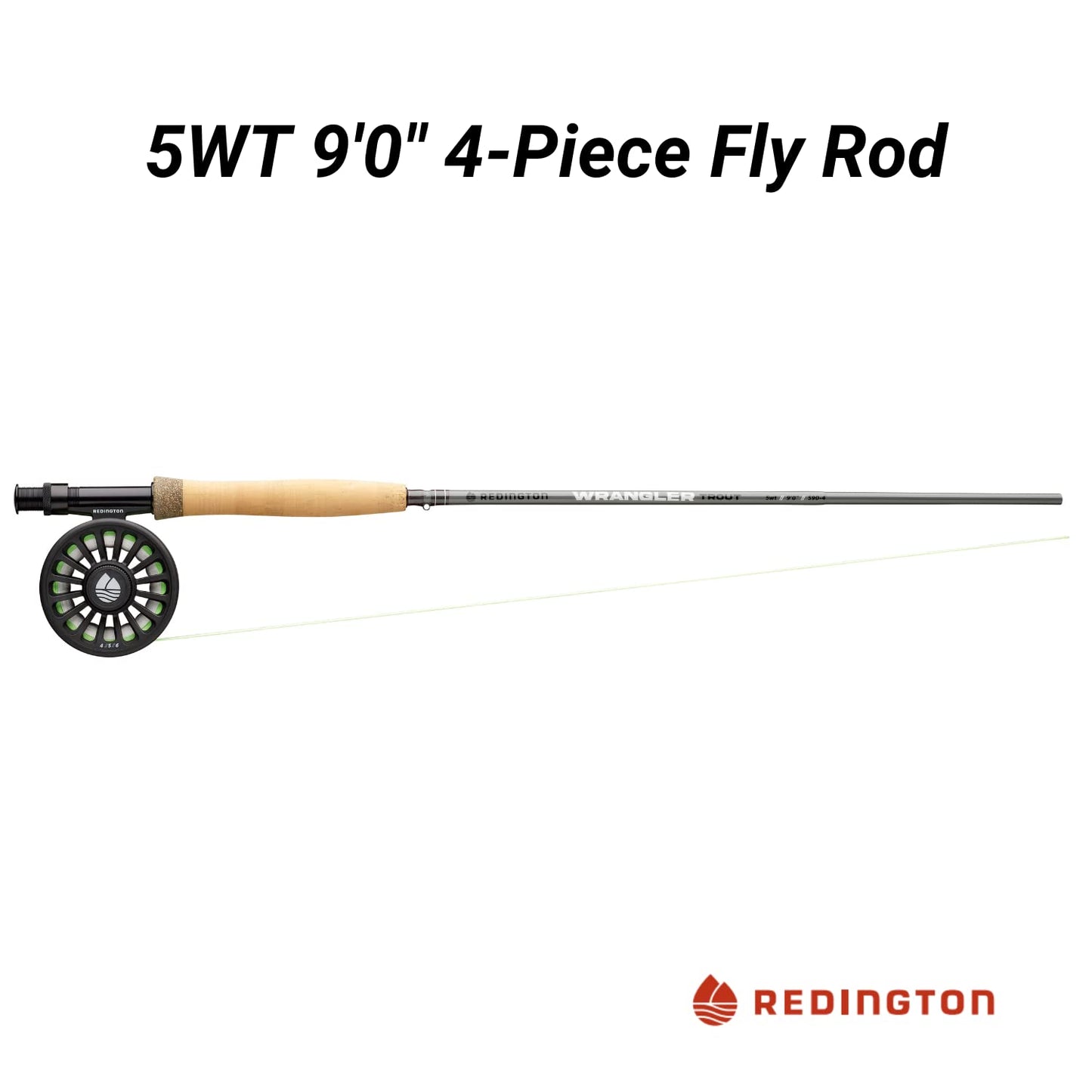 Redington Wrangler Trout Fly Fishing Kit, 5 Weight 9 Foot Rod, Crosswater Reel, Fly Line, Leader, & Carrying Case